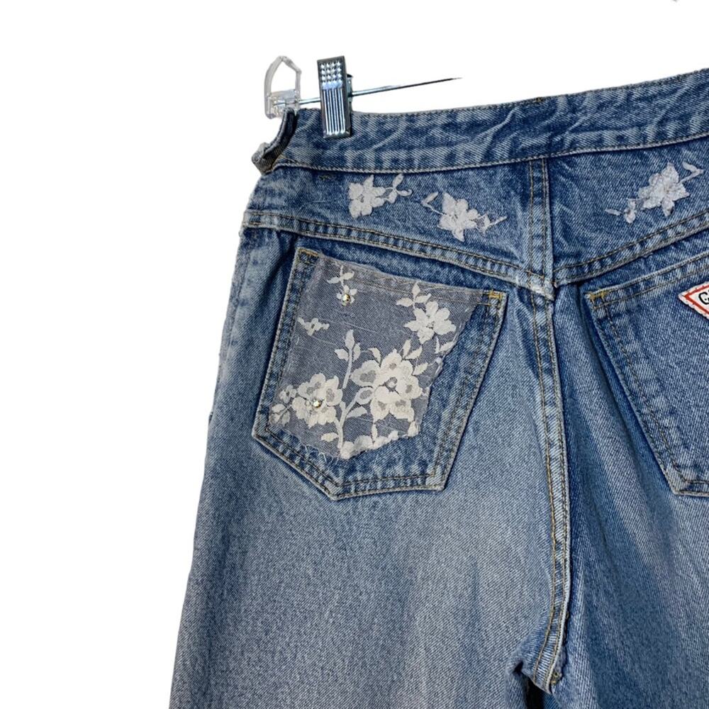 Guess 80s jeans side zip super high rise upcycled jeans - Picture 14 of 16